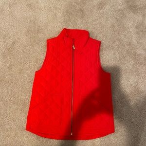 Girls JCrew Quilted Red Vest size 6-7.